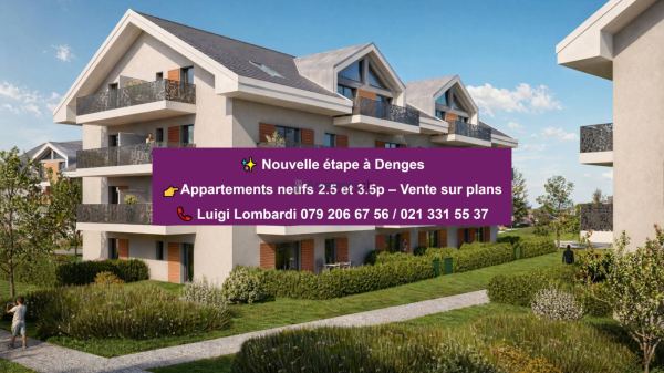 3.5 pièces d'angle neuf avec balcon à Denges