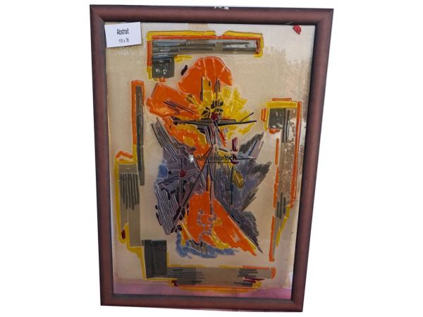 Vitrail d'Art en relief : "Abstraction Florale en Fusion" (Daniel Dechambenoy)